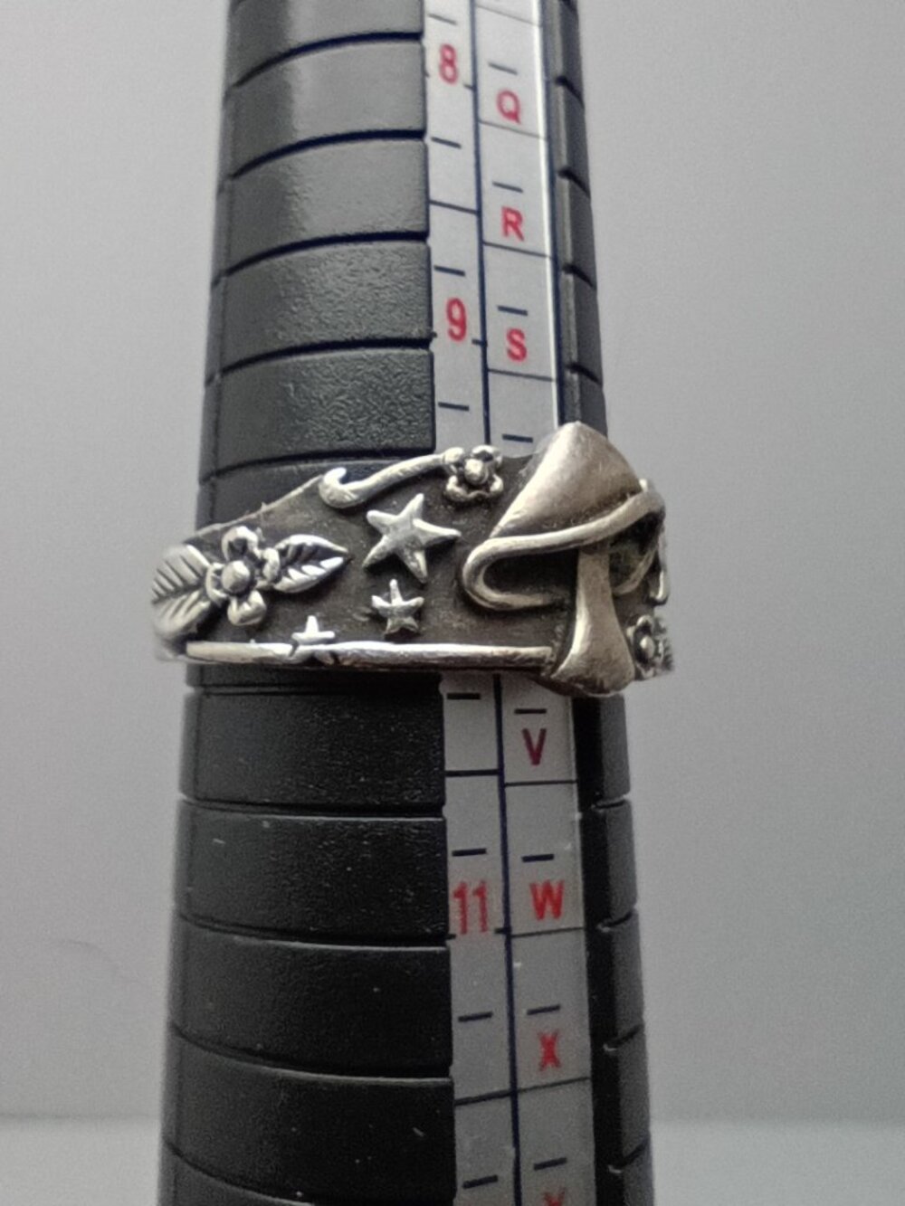 Charms 925 Sterling Silver Fashion Engagement Mushroom Ring Size 10 Tested